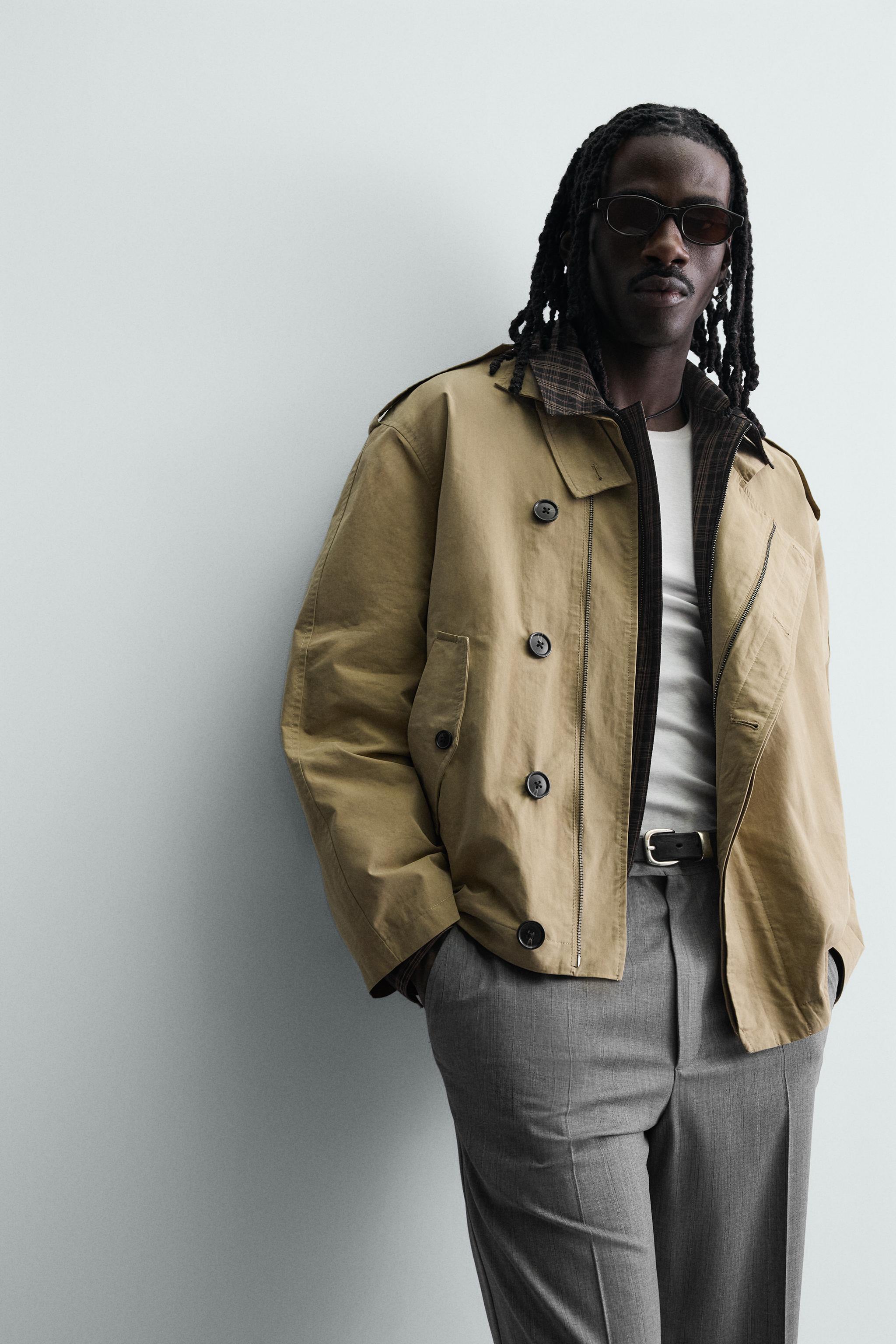RELAXED FIT SHORT TRENCH COAT